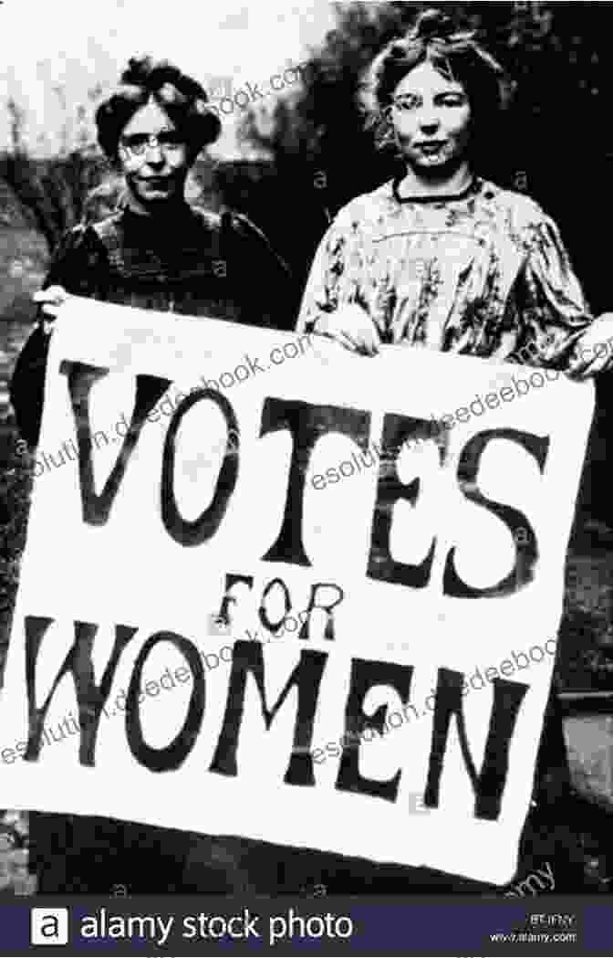 A Black And White Photograph Of A Suffragette Rally, With Mary Lou Bagley Holding A Sign That Reads 'Votes For Women.' Other Wise Mary Lou Bagley