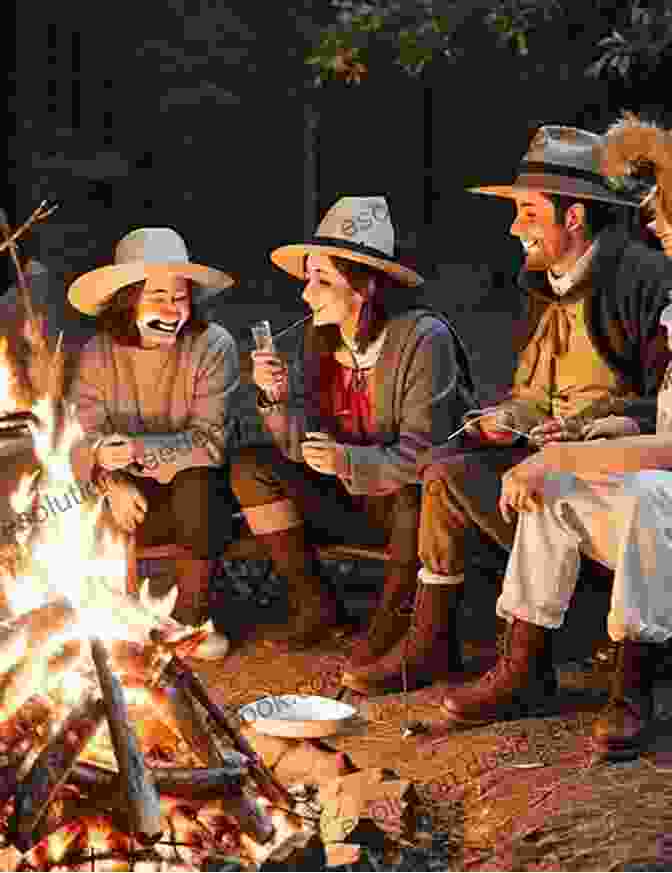 A Group Of Pilgrims Gathered Around A Campfire, Sharing Experiences And Fostering A Sense Of Community. Soul Over Lightning (Camino Del Sol)