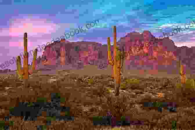 A Lone Hiker Traverses The Rugged Terrain Of The Sonoran Desert, Surrounded By Towering Saguaros. Soul Over Lightning (Camino Del Sol)