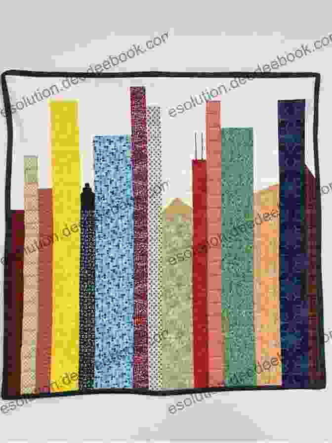 Skyline Quilt Showcasing A Stunning Cityscape With Varying Fabrics And Intricate Piecing Techniques URBAN QUILTING GUIDE: MODERN URBAN QUILT PATTERNS AND PROJECTS FOR ALL LEVEL QUILTERS